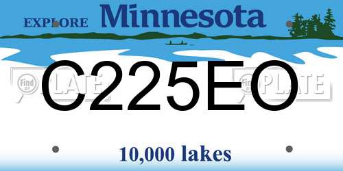 C225EO Minnesota License Plate
