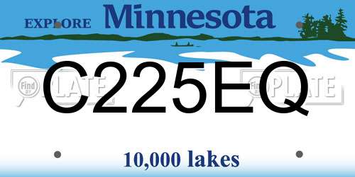 C225EQ Minnesota License Plate