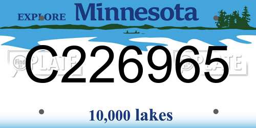 C226965 Minnesota License Plate