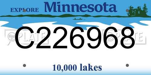 C226968 Minnesota License Plate