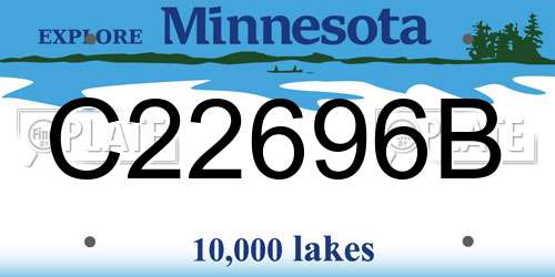 C22696B Minnesota License Plate