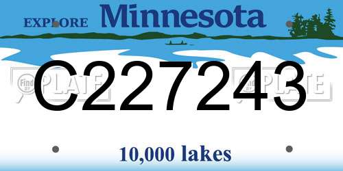 C227243 Minnesota License Plate