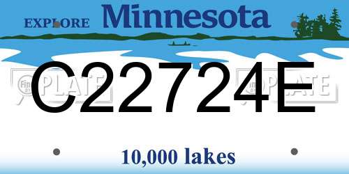 C22724E Minnesota License Plate