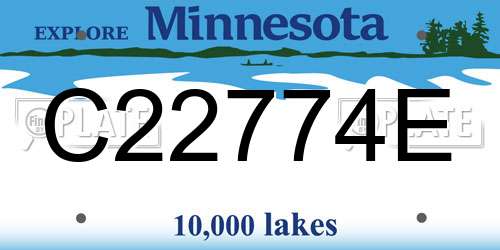 C22774E Minnesota License Plate