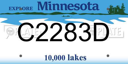 C2283D Minnesota License Plate