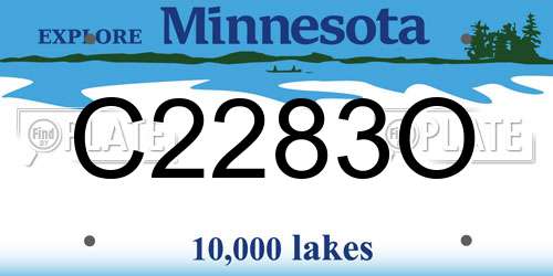 C2283O Minnesota License Plate