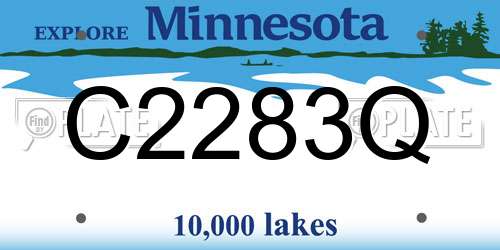 C2283Q Minnesota License Plate