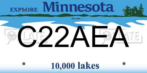 C22AEA Minnesota License Plate