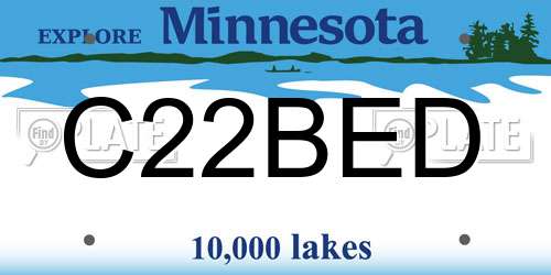 C22BED Minnesota License Plate