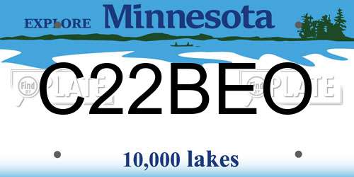 C22BEO Minnesota License Plate