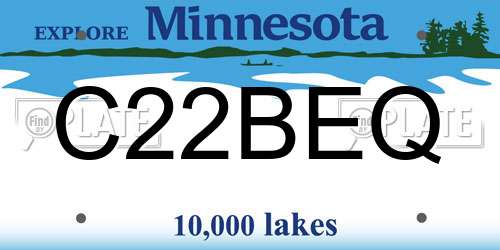 C22BEQ Minnesota License Plate