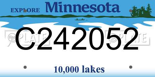 C242052 Minnesota License Plate