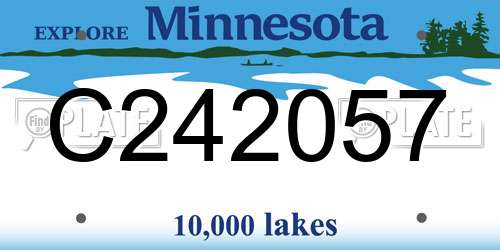 C242057 Minnesota License Plate