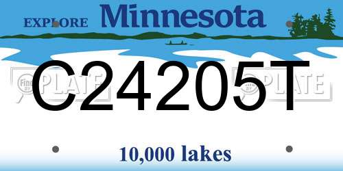 C24205T Minnesota License Plate