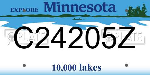 C24205Z Minnesota License Plate
