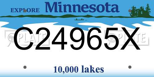 C24965X Minnesota License Plate