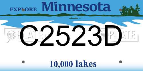 C2523D Minnesota License Plate