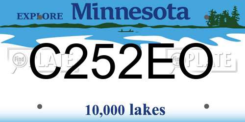 C252EO Minnesota License Plate