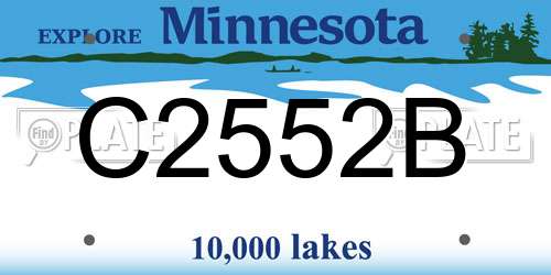 C2552B Minnesota License Plate