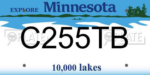 C255TB Minnesota License Plate