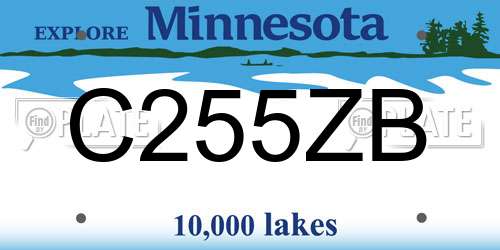 C255ZB Minnesota License Plate