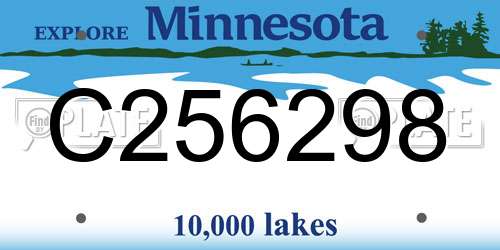 C256298 Minnesota License Plate