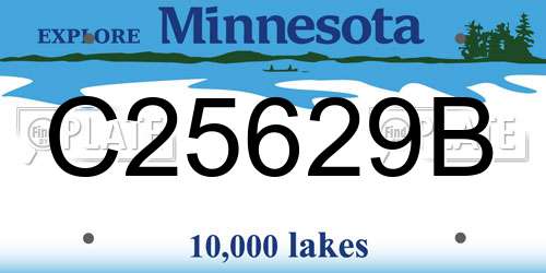 C25629B Minnesota License Plate