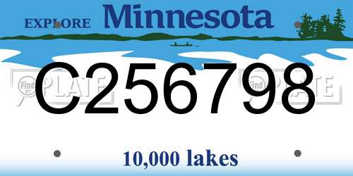 C256798 Minnesota License Plate