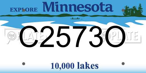 C2573O Minnesota License Plate