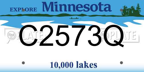 C2573Q Minnesota License Plate