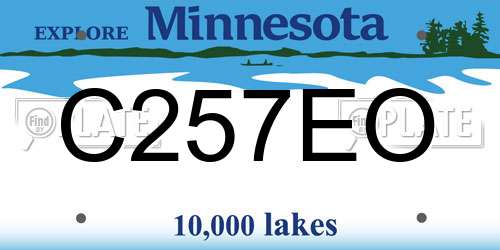 C257EO Minnesota License Plate