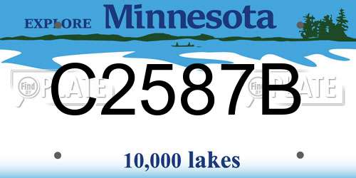 C2587B Minnesota License Plate