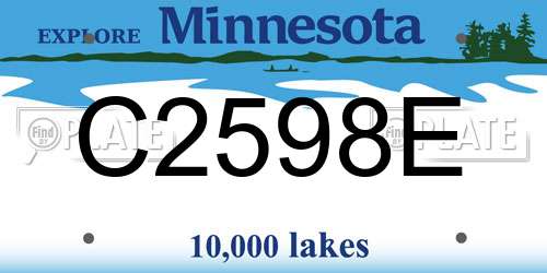 C2598E Minnesota License Plate