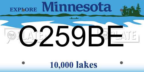 C259BE Minnesota License Plate