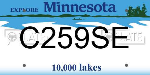 C259SE Minnesota License Plate