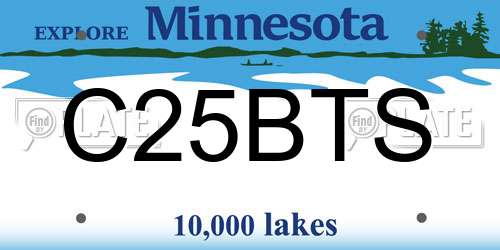 C25BTS Minnesota License Plate