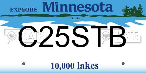 C25STB Minnesota License Plate