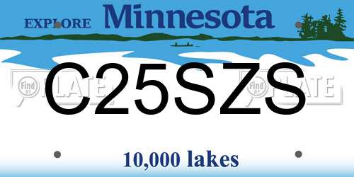 C25SZS Minnesota License Plate