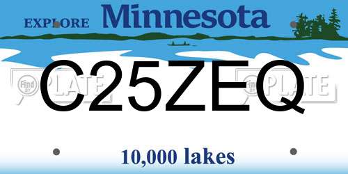 C25ZEQ Minnesota License Plate