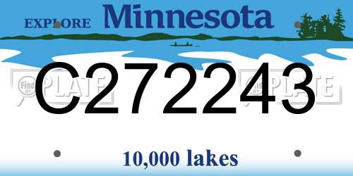 C272243 Minnesota License Plate