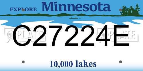 C27224E Minnesota License Plate