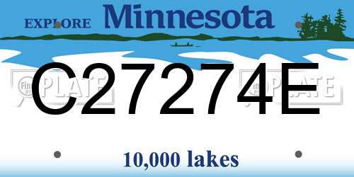 C27274E Minnesota License Plate