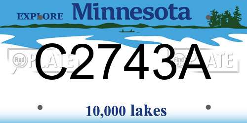 C2743A Minnesota License Plate