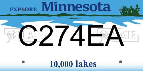 C274EA Minnesota License Plate