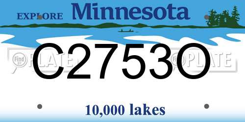 C2753O Minnesota License Plate