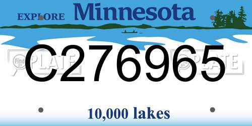 C276965 Minnesota License Plate