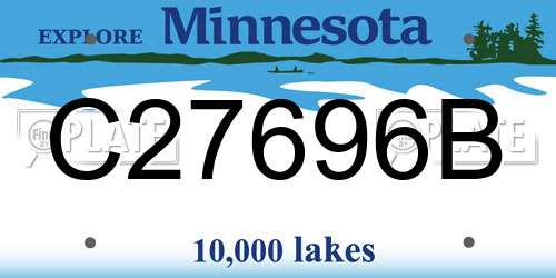 C27696B Minnesota License Plate