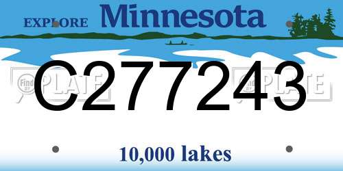 C277243 Minnesota License Plate