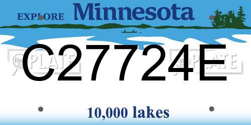 C27724E Minnesota License Plate