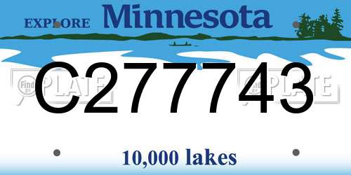 C277743 Minnesota License Plate